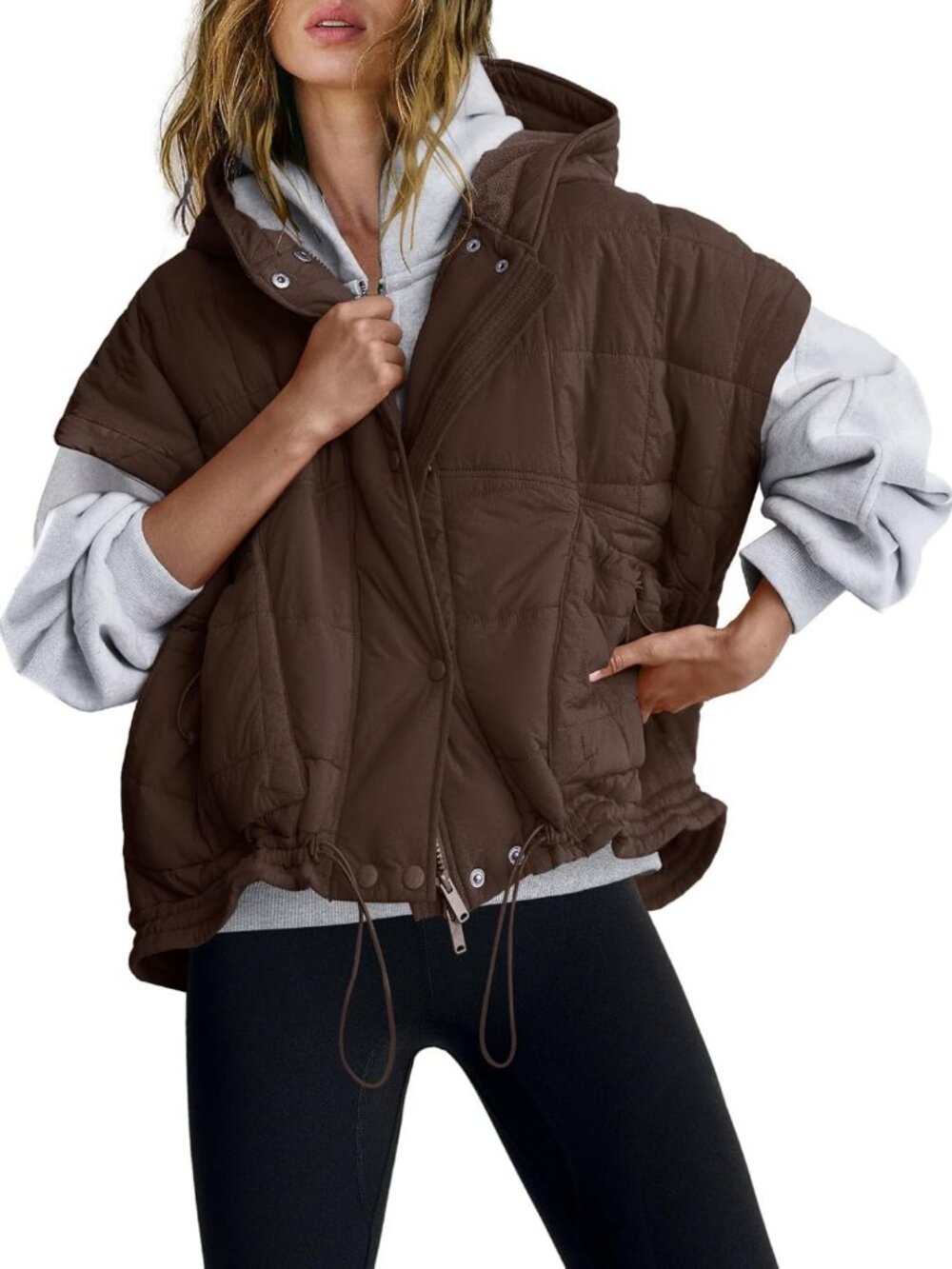 Oversized Sleeveless Puffer Vest for Women | Quilted Winter Jacket, Cozy